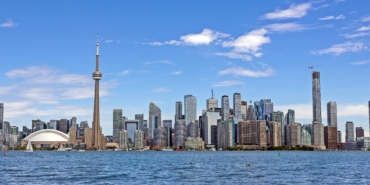 View of the Toronto Skyline from Olympic Island in June 2026