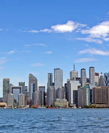 View of the Toronto Skyline from Olympic Island in June 2026