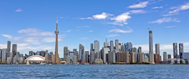 View of the Toronto Skyline from Olympic Island in June 2026