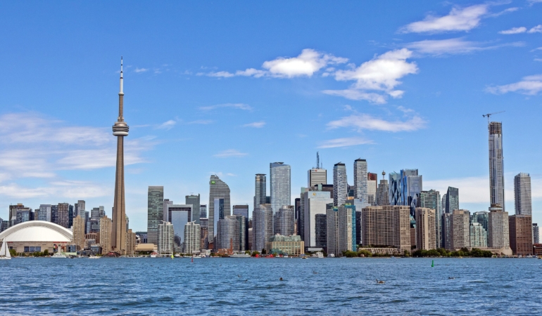 View of the Toronto Skyline from Olympic Island in June 2026