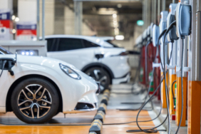 EV charging station and electric car, Electric car charging stat